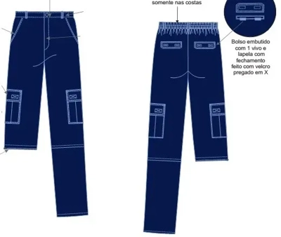 Uniformes profissionais calça jeans